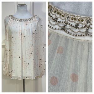 Silk! Badgley Mishka polka dot top